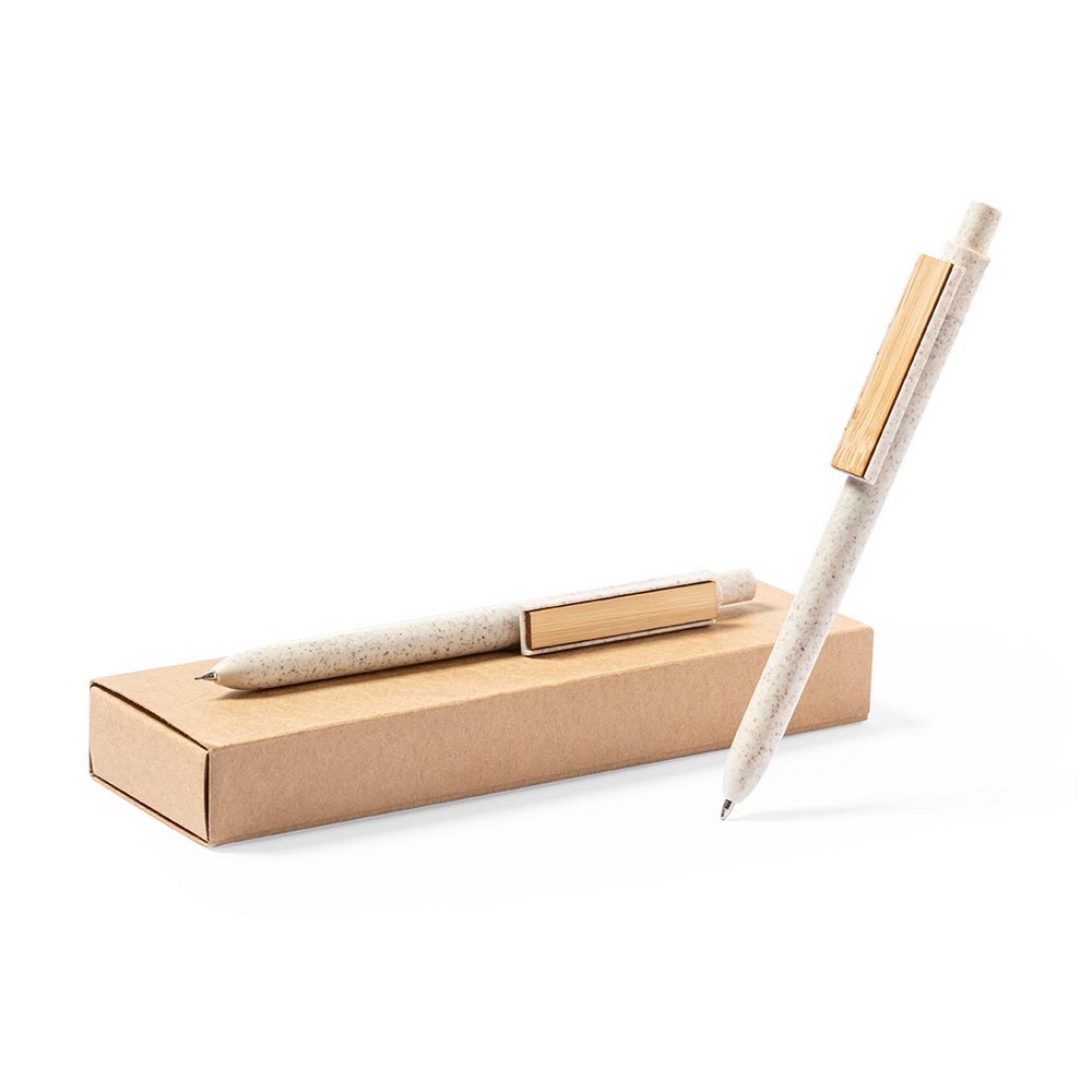 Zestaw piśmienny ze słomy pszenicznej długopis i ołówek mechaniczny V9351